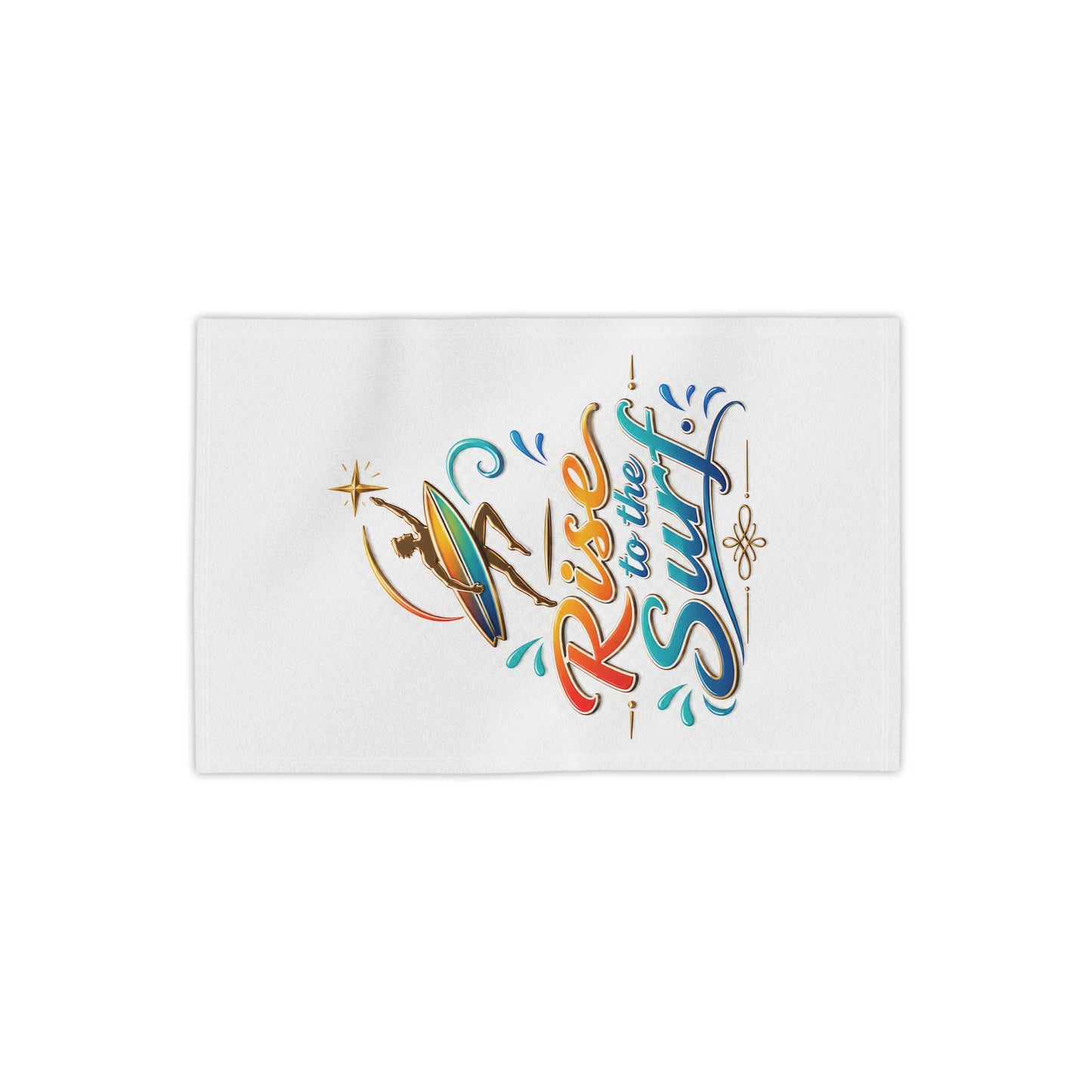 Rise to the Surf Beach Towel — Colorful Surfing Graphic Beach Towel