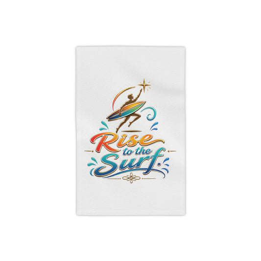 Rise to the Surf Beach Towel — Colorful Surfing Graphic Beach Towel